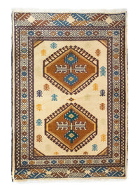 Tapis Turkaman - 89 x 64 cm - bleu