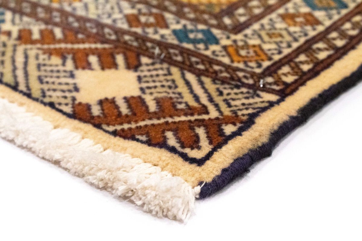 Tapis Turkaman - 89 x 64 cm - bleu