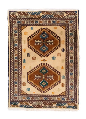 Tapis Turkaman - 88 x 63 cm - beige
