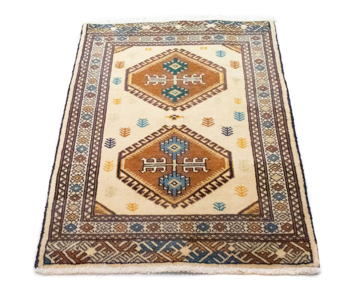 Tapis Turkaman - 88 x 63 cm - beige