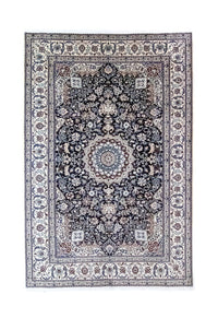 Tapis persan - Nain - Royal - 300 x 200 cm - bleu foncé
