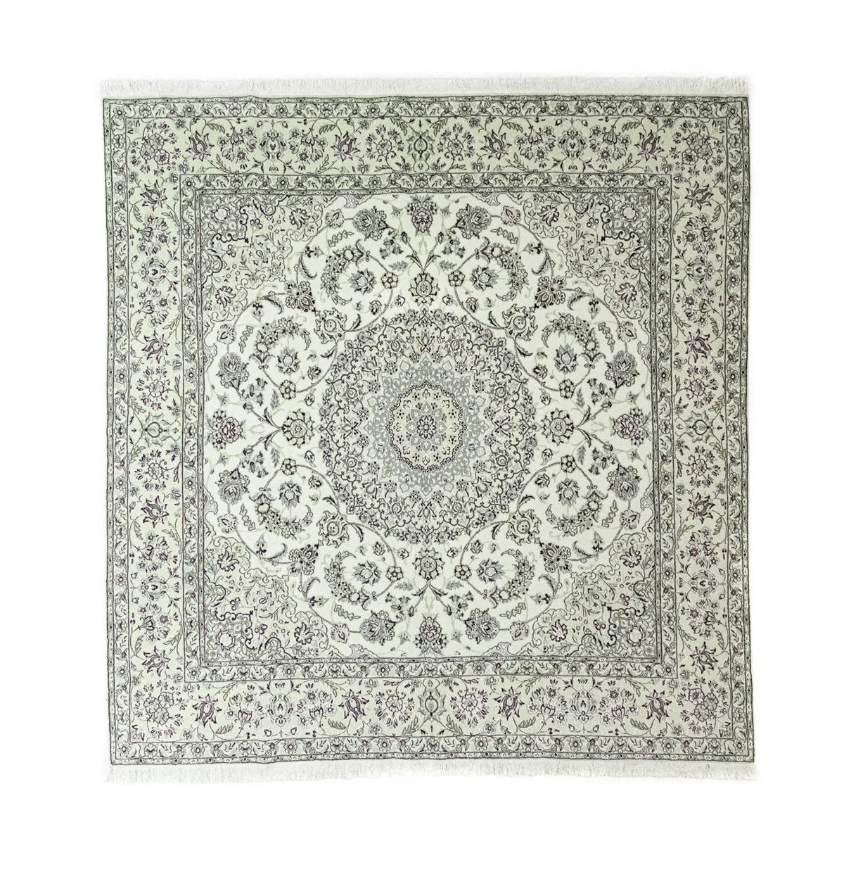 Tapis persan - Nain - Royal carré  - 255 x 242 cm - blanc naturel