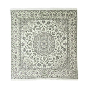 Tapis persan - Nain - Royal carré  - 255 x 242 cm - blanc naturel