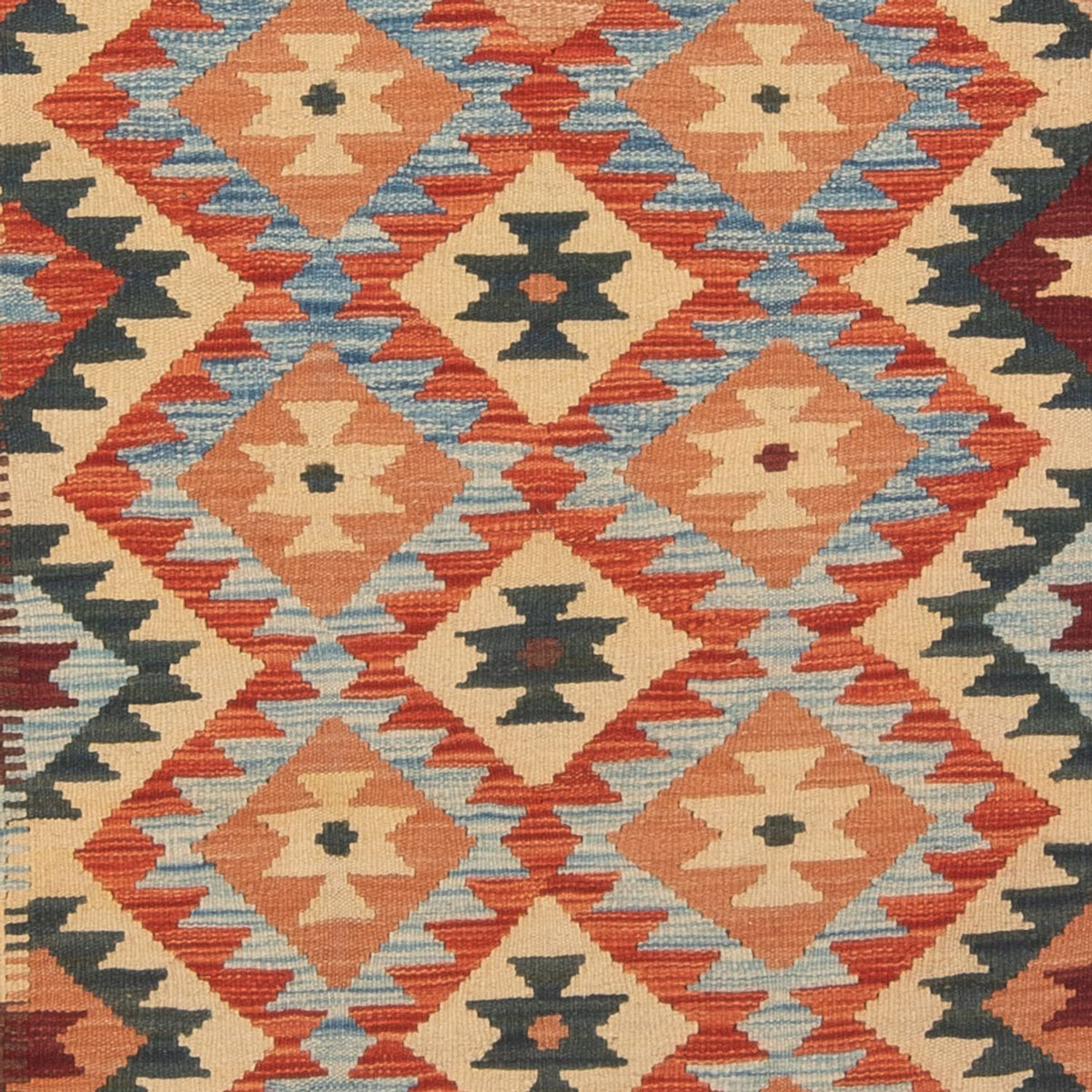 Tapis de couloir Tapis Kelim - Splash - 198 x 104 cm - multicolore