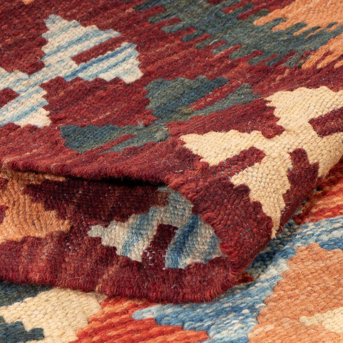 Tapis de couloir Tapis Kelim - Splash - 198 x 104 cm - multicolore