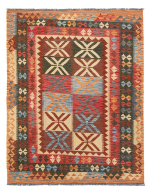 Tapis Kelim - Splash - 204 x 158 cm - multicolore