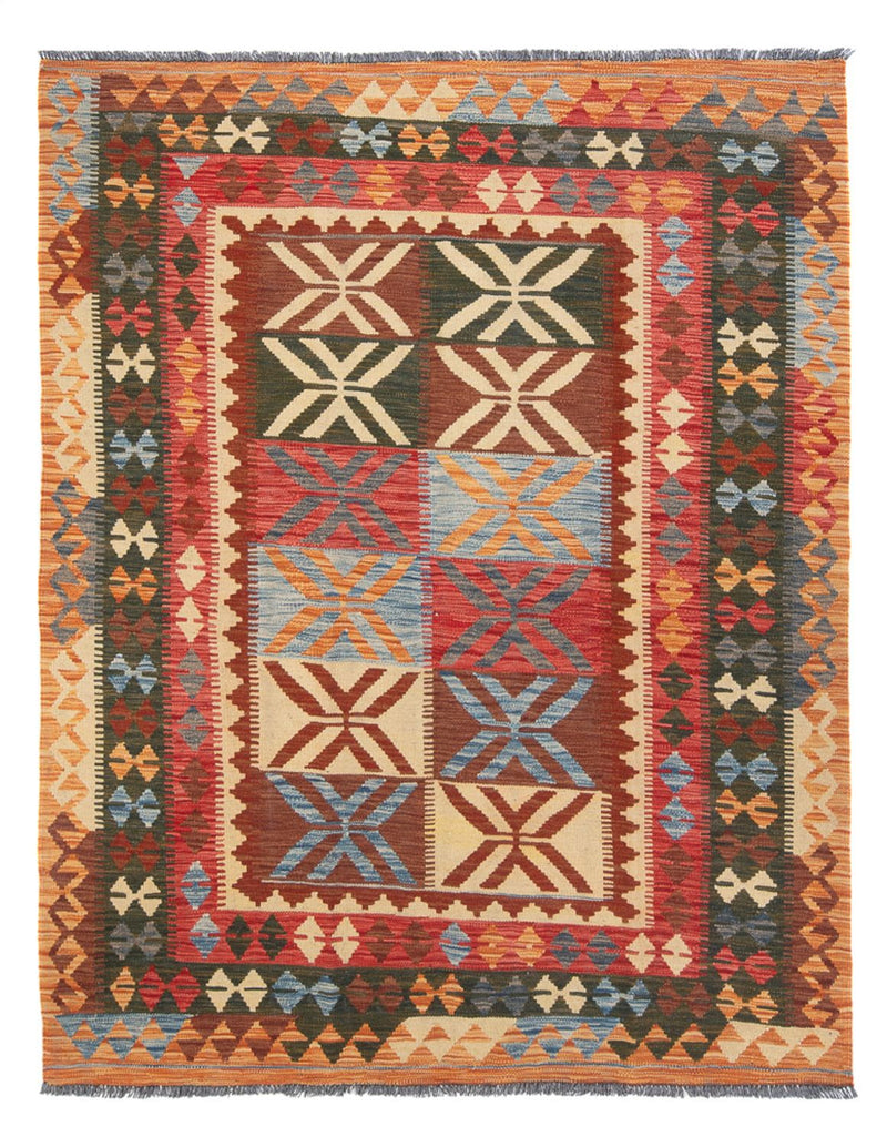 Tapis Kelim - Splash - 204 x 158 cm - multicolore