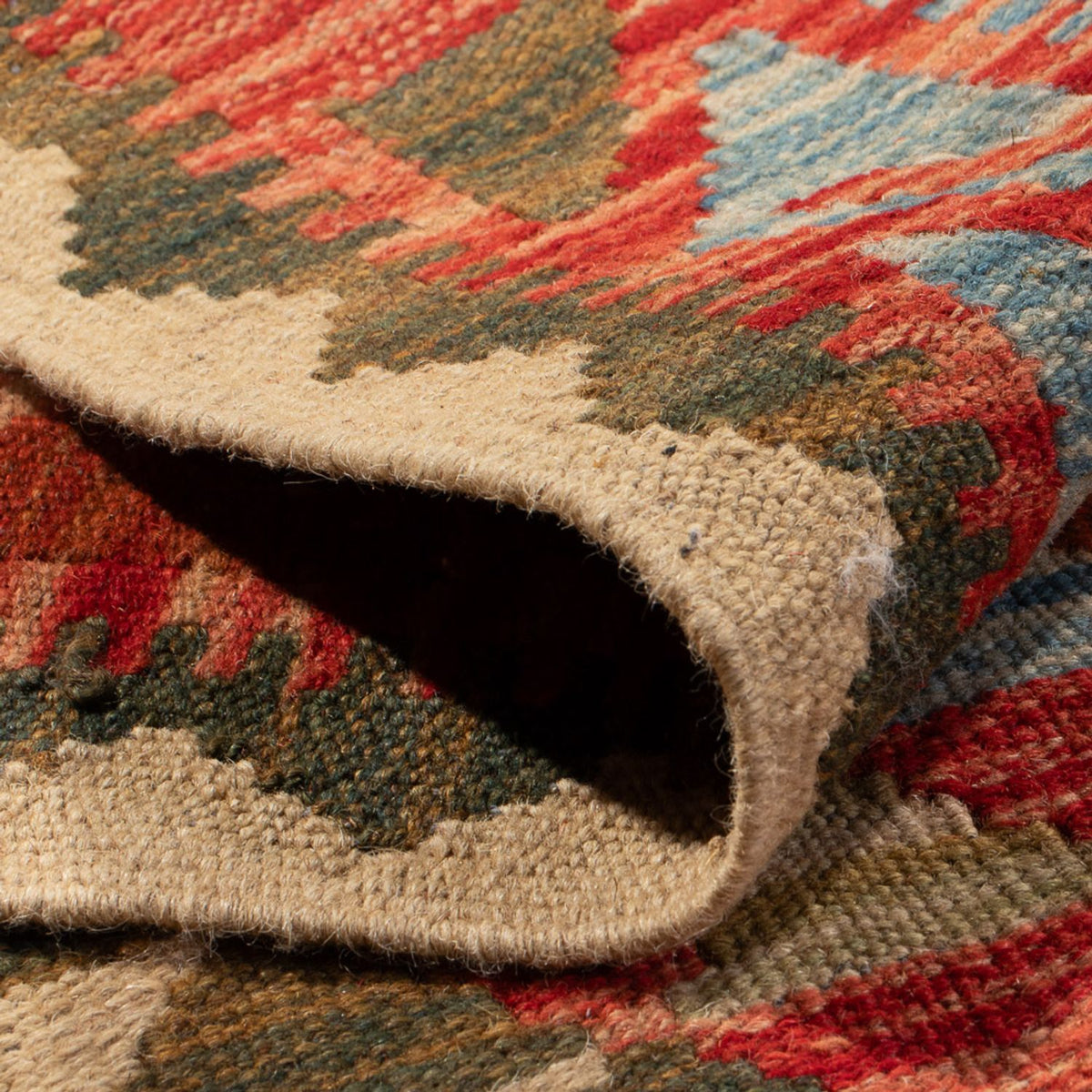 Tapis Kelim - Splash - 114 x 87 cm - multicolore