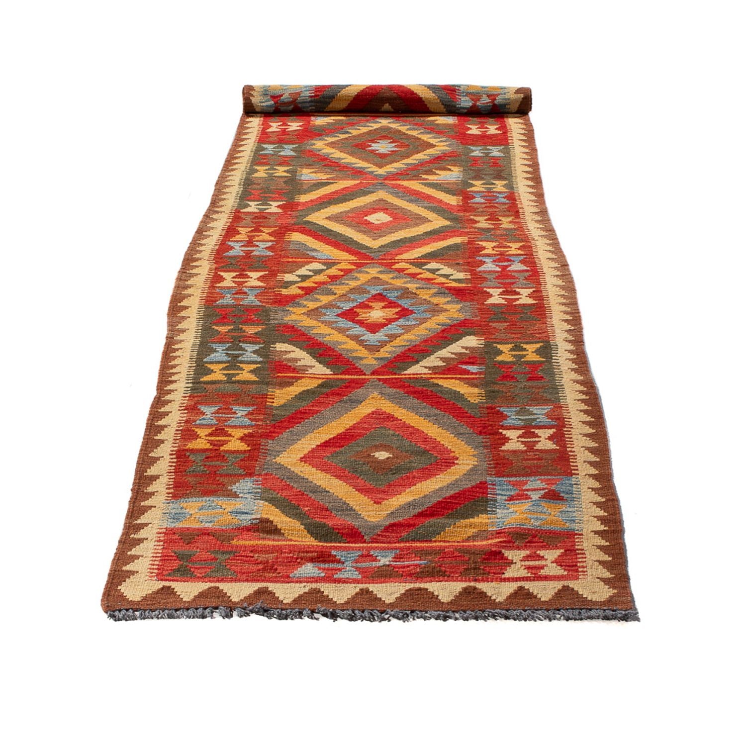 Tapis de couloir Tapis Kelim - Splash - 304 x 76 cm - multicolore