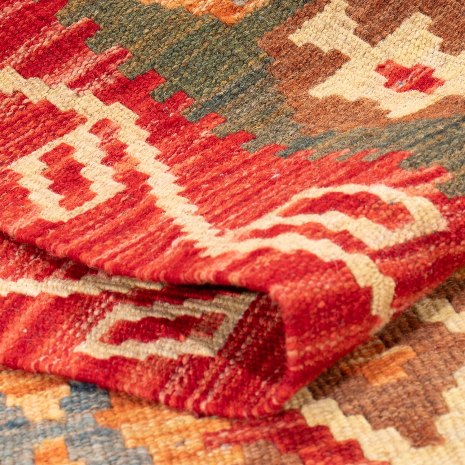 Tapis de couloir Tapis Kelim - Splash - 206 x 104 cm - multicolore