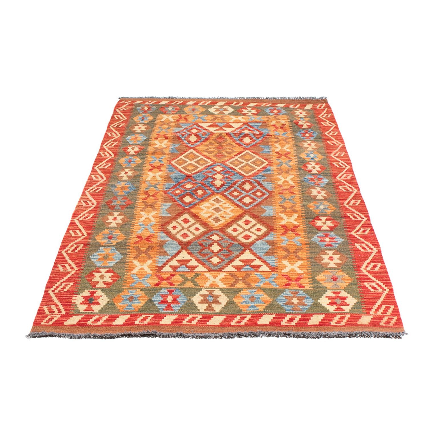 Tapis de couloir Tapis Kelim - Splash - 206 x 104 cm - multicolore