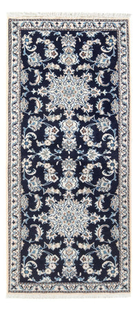 Tapis de couloir Tapis persan - Nain - 197 x 77 cm - bleu foncé