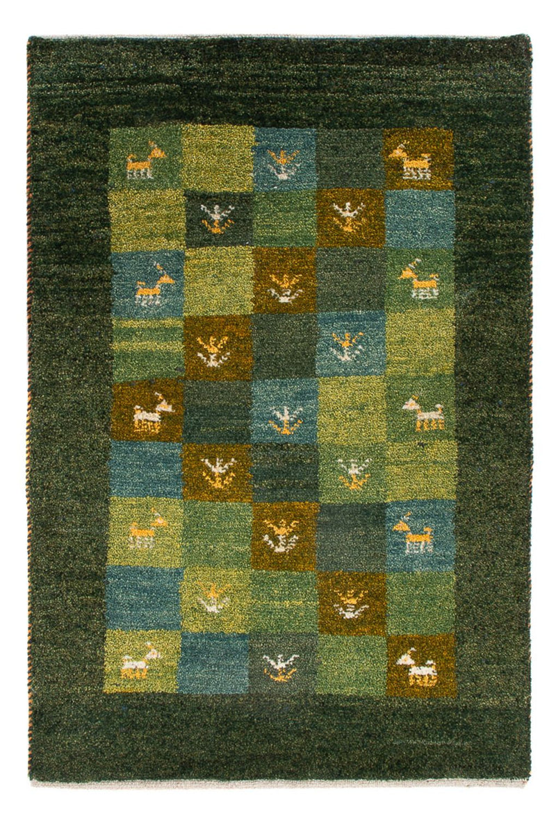 Tapis Gabbeh - Persan - 87 x 61 cm - vert