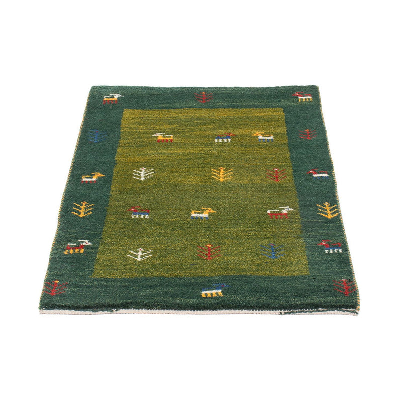 Tapis Gabbeh - Persan - 86 x 58 cm - vert