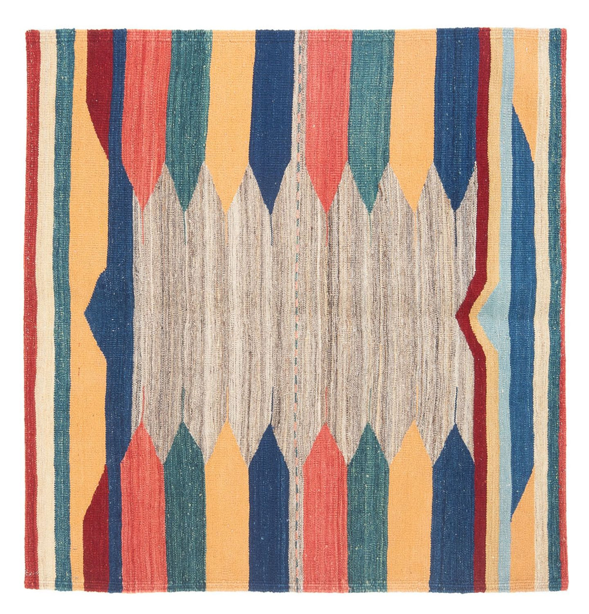 Tapis Kelim - Oriental carré  - 128 x 125 cm - vert menthe
