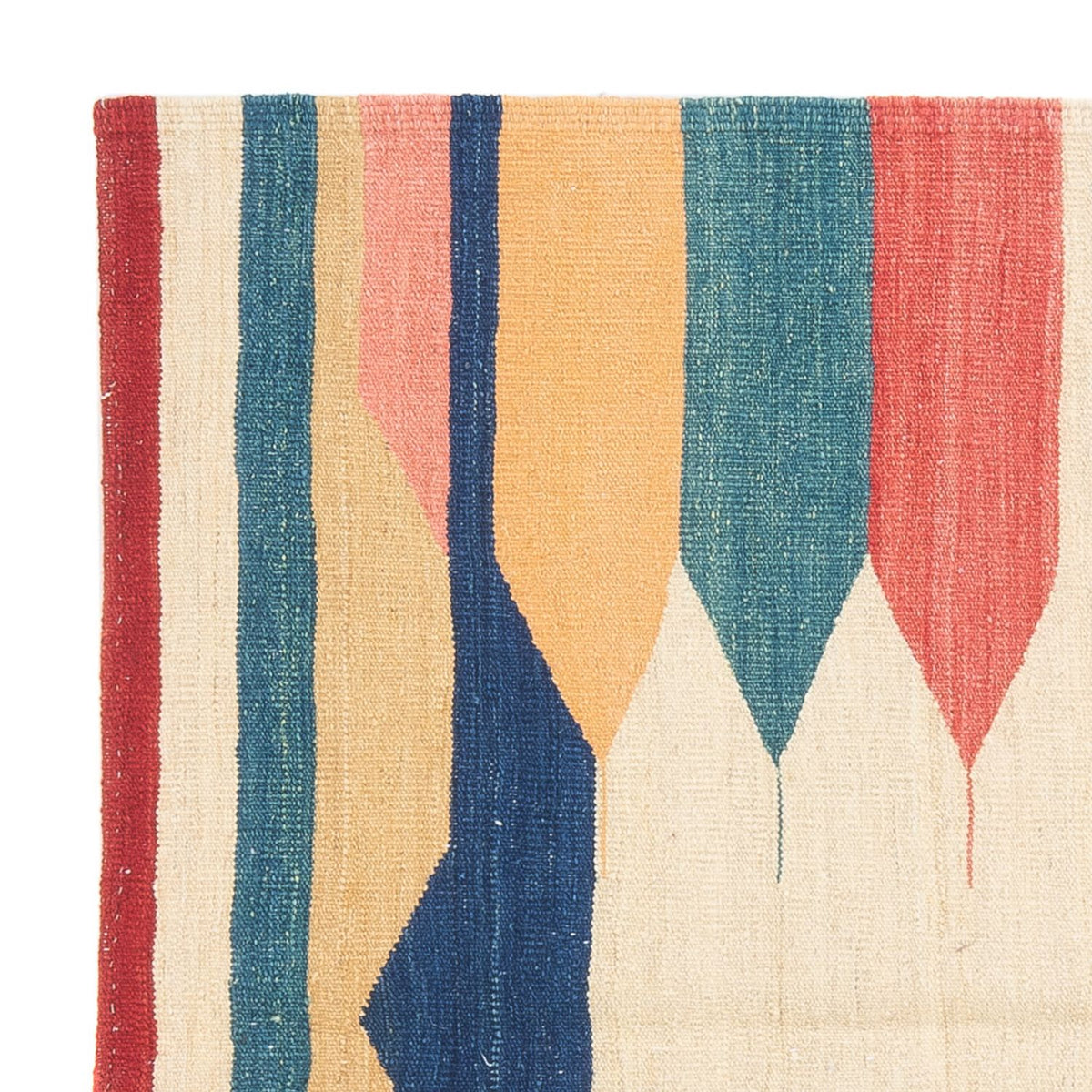 Tapis Kelim - Oriental carré  - 129 x 125 cm - vert menthe