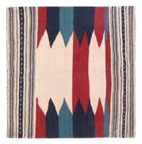 Tapis Kelim - Oriental - 136 x 125 cm - vert menthe