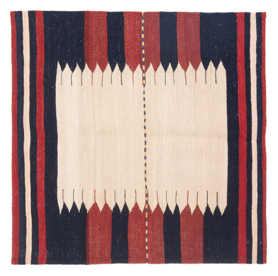 Tapis Kelim - Oriental carré  - 129 x 119 cm - vert menthe