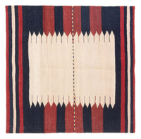 Tapis Kelim - Oriental carré  - 129 x 119 cm - vert menthe