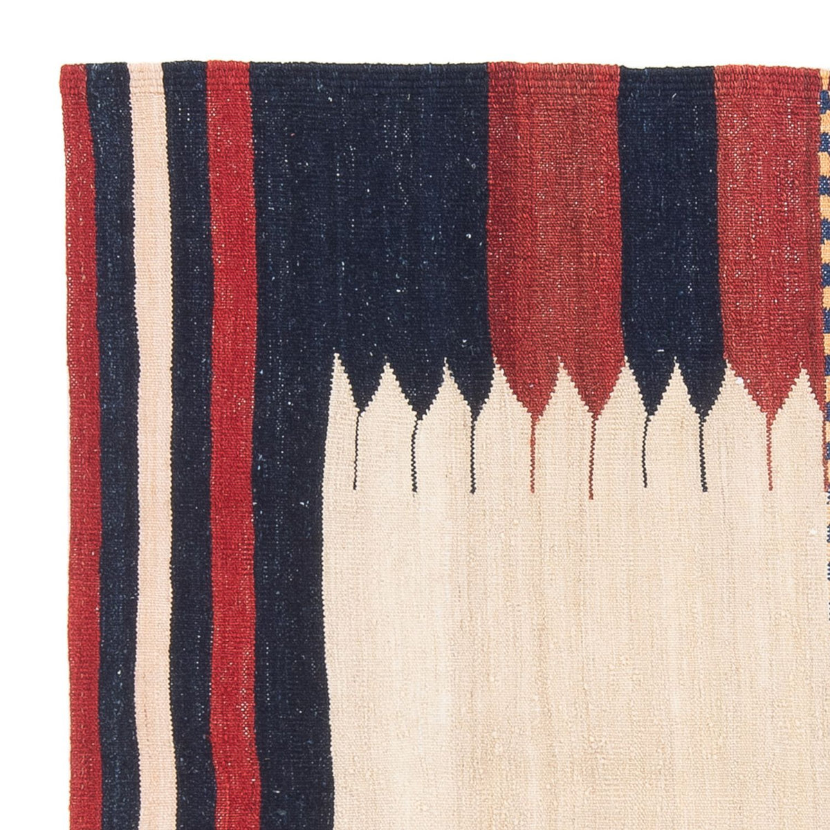 Tapis Kelim - Oriental carré  - 129 x 119 cm - vert menthe