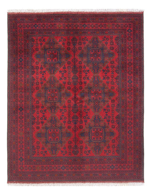 Tapis afghan - Kunduz - 200 x 152 cm - rouge foncé