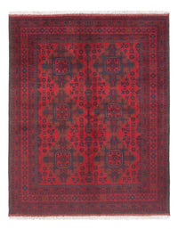 Tapis afghan - Kunduz - 200 x 152 cm - rouge foncé