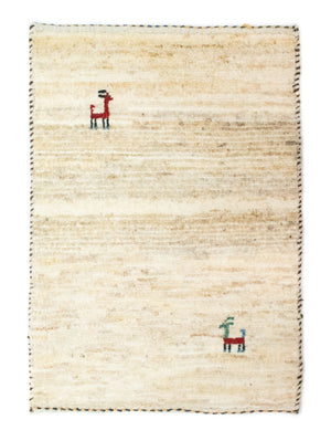 Tapis Gabbeh - Persan - 60 x 40 cm - beige
