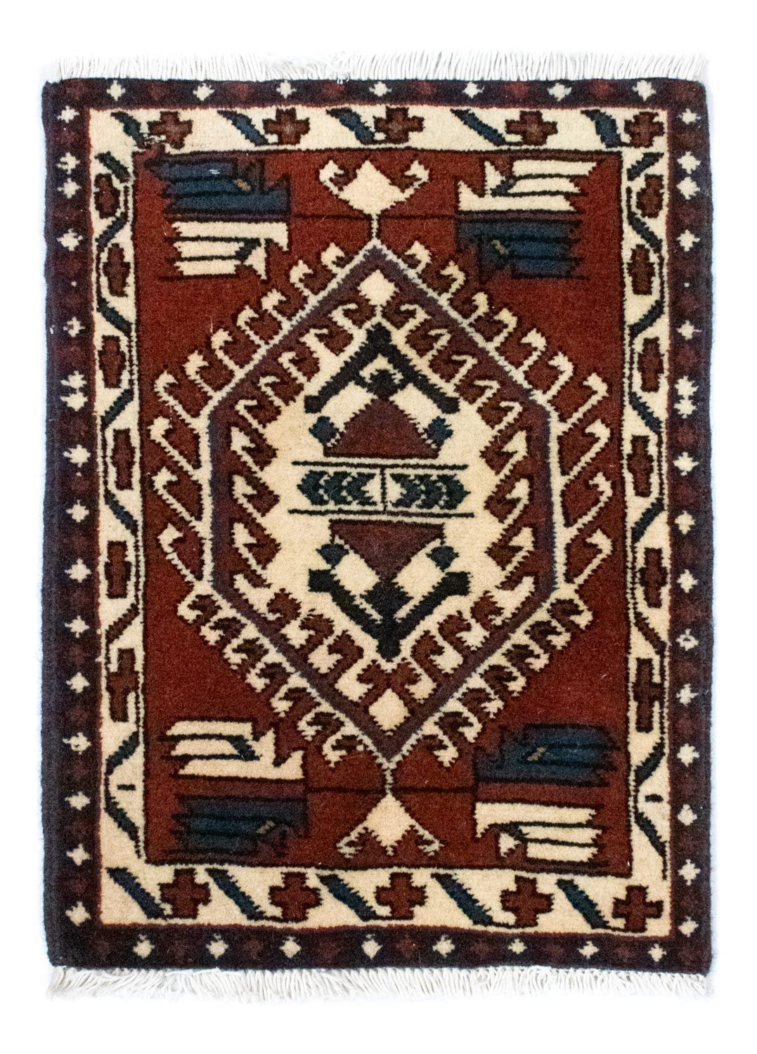 Tapis persan - Nomadic carré  - 54 x 40 cm - marron
