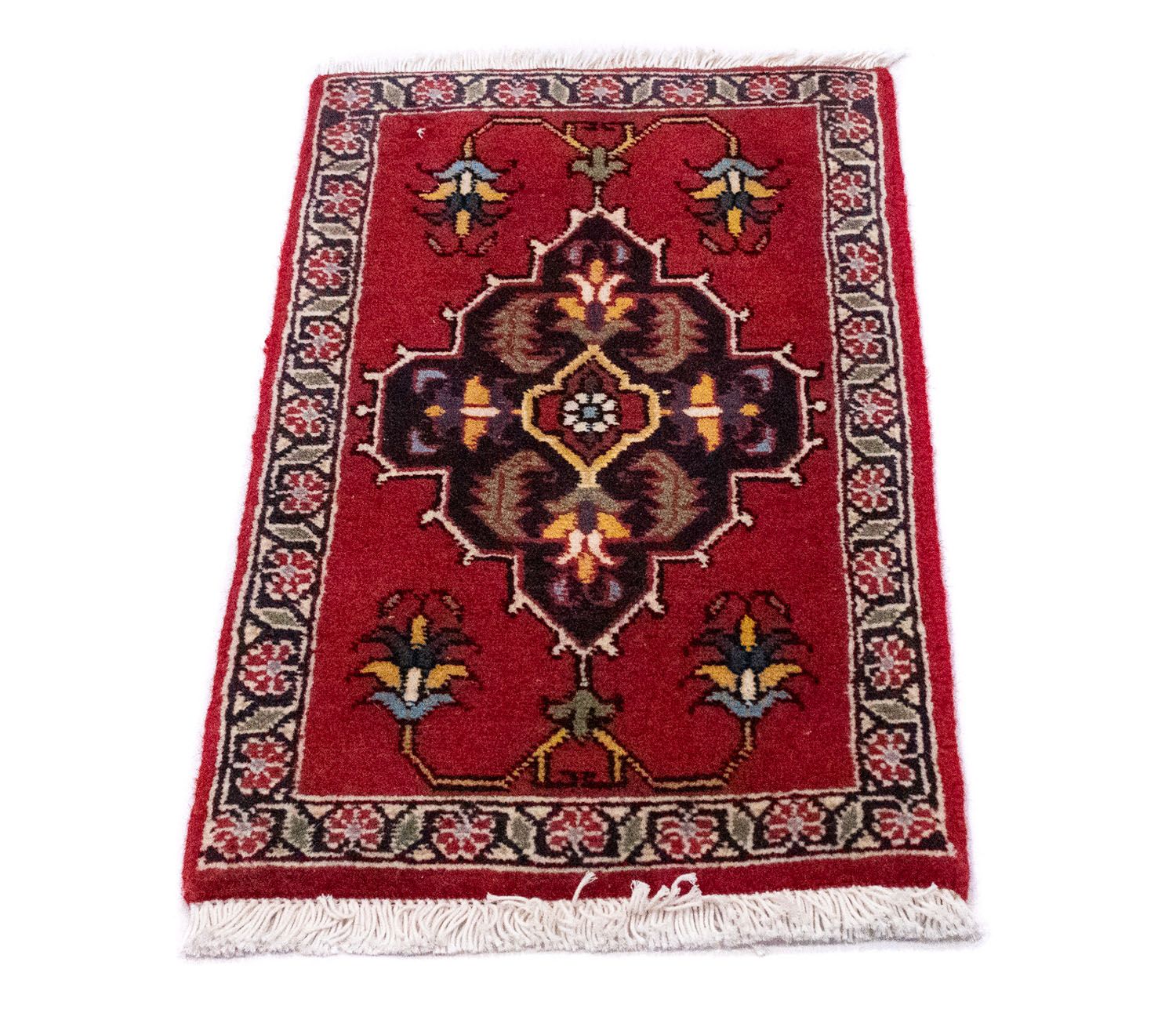 Tapis persan - Nomadic carré  - 54 x 40 cm - rouge