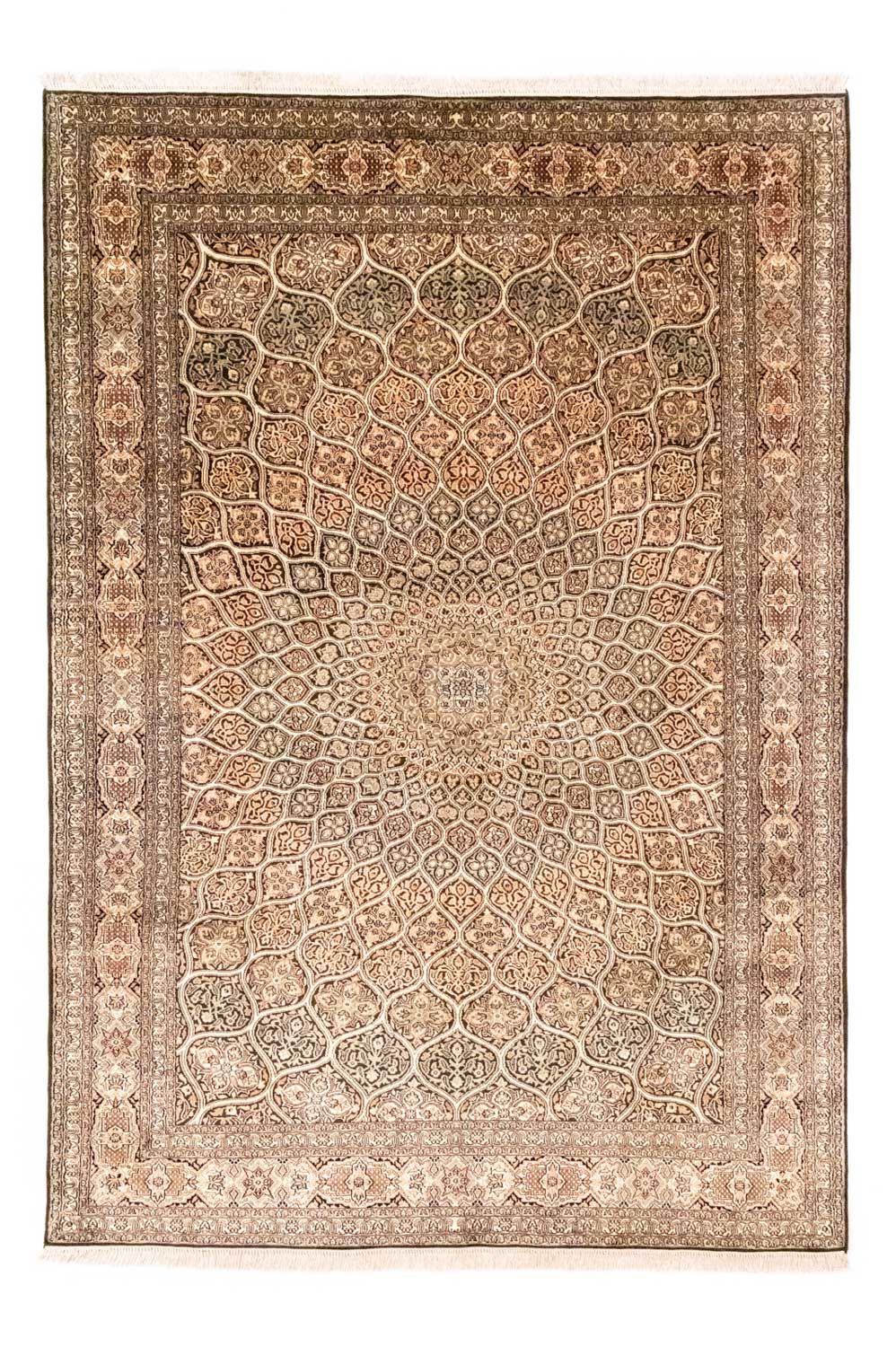 Tapis en soie - Soie du Cachemire - 280 x 185 cm - marron