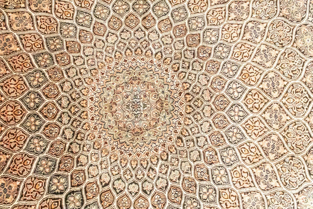 Tapis en soie - Soie du Cachemire - 280 x 185 cm - marron