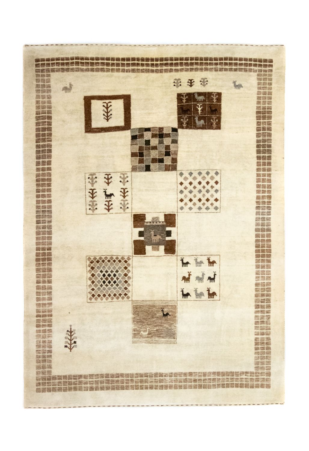 Tapis Gabbeh - Loribaft Persan - 219 x 157 cm - beige