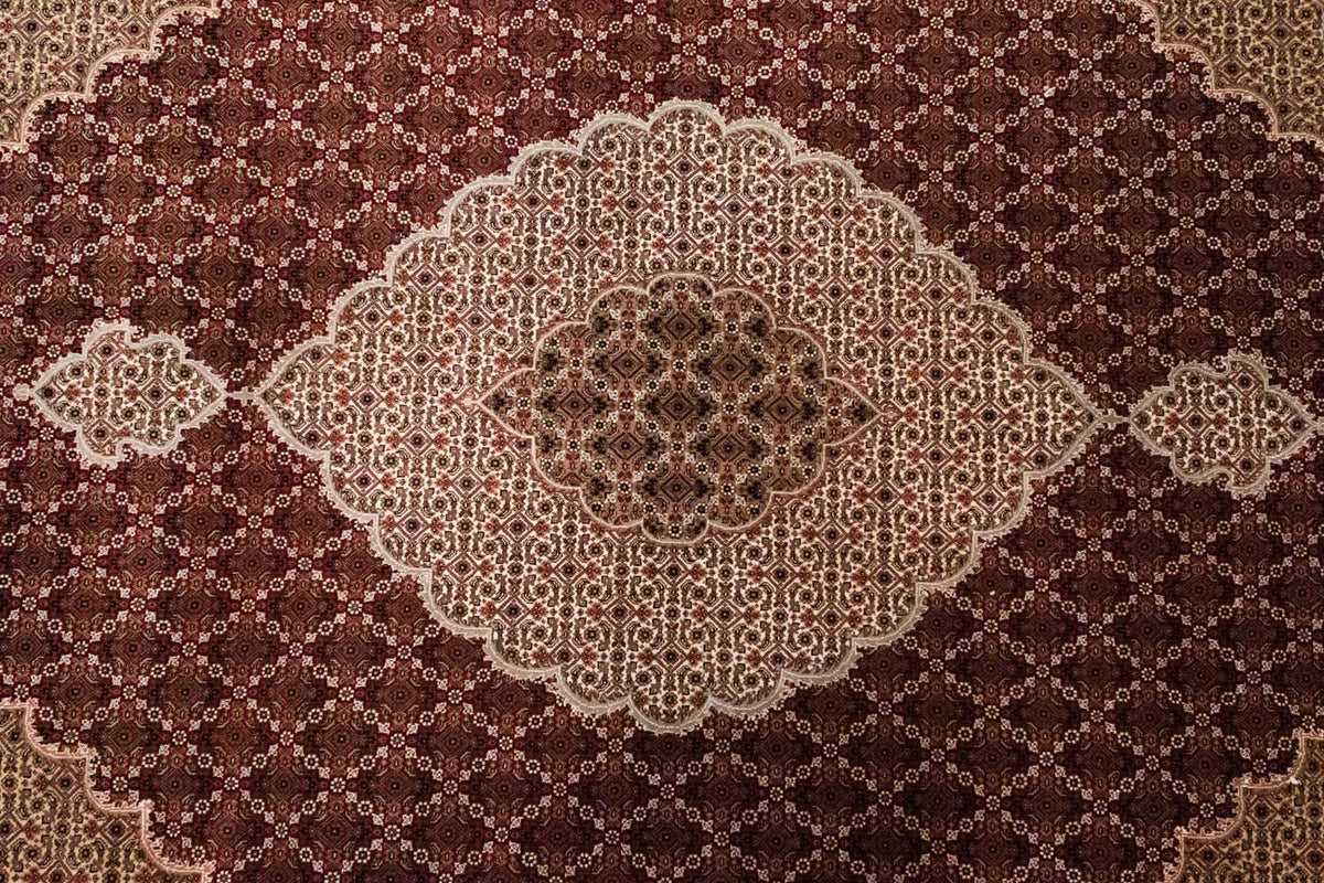 Tapis persan - Tabriz - 306 x 249 cm - rouge