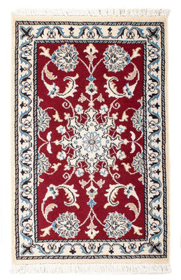 Tapis persan - Nain - 89 x 56 cm - rouge foncé