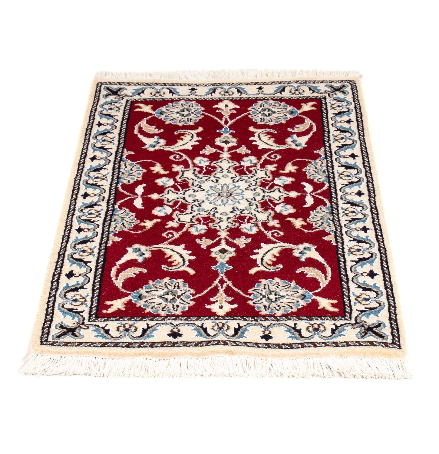 Tapis persan - Nain - 89 x 56 cm - rouge foncé