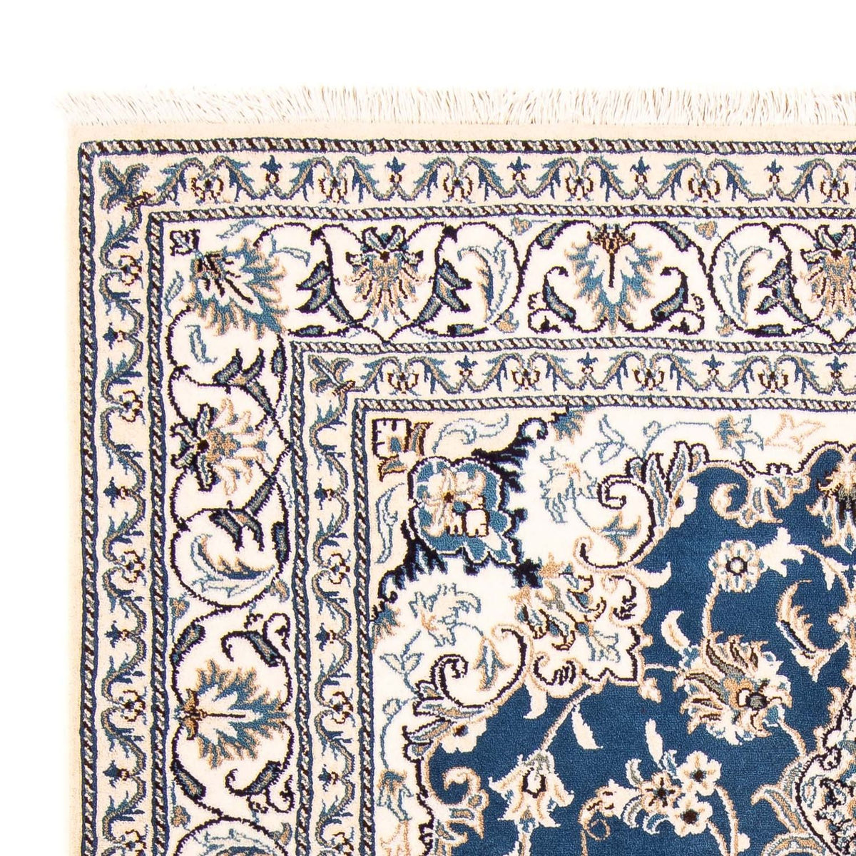 Tapis persan - Nain - 198 x 149 cm - bleu foncé