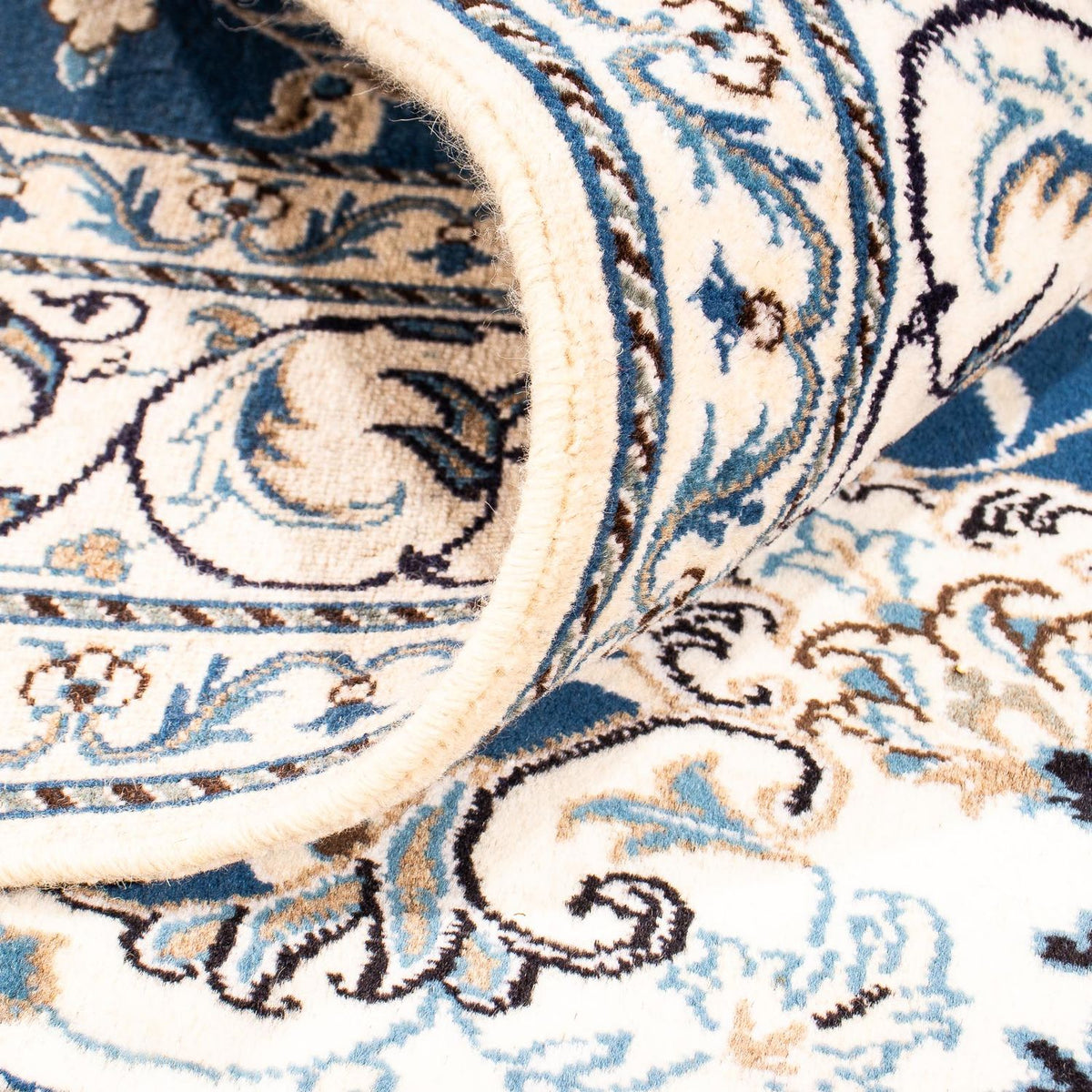 Tapis persan - Nain - 198 x 149 cm - bleu foncé