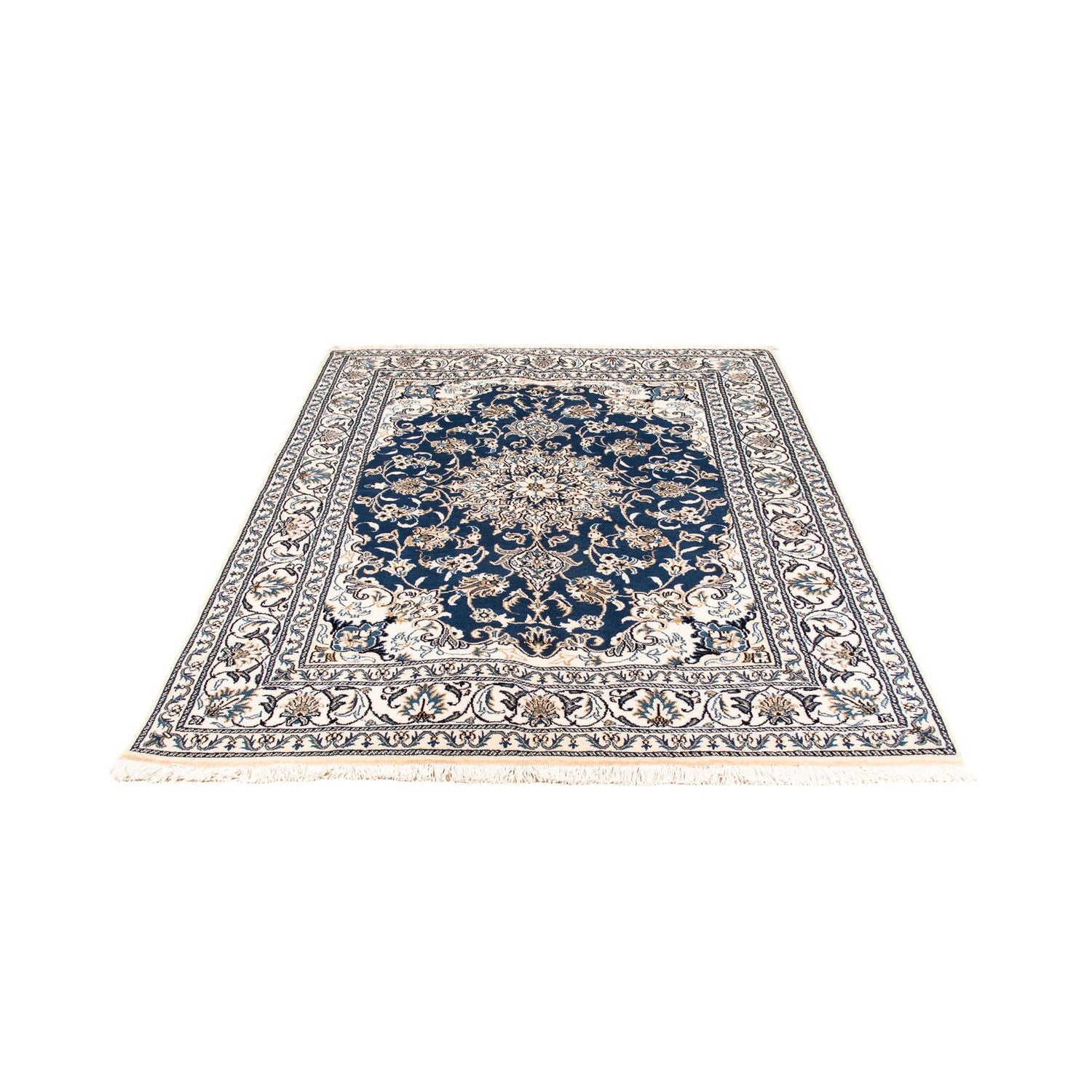 Tapis persan - Nain - 198 x 149 cm - bleu foncé