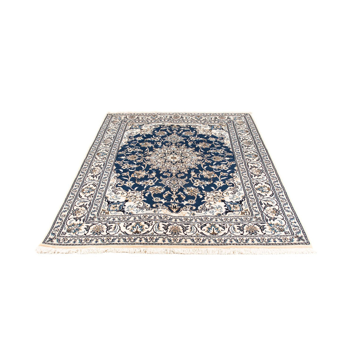 Tapis persan - Nain - 198 x 149 cm - bleu foncé