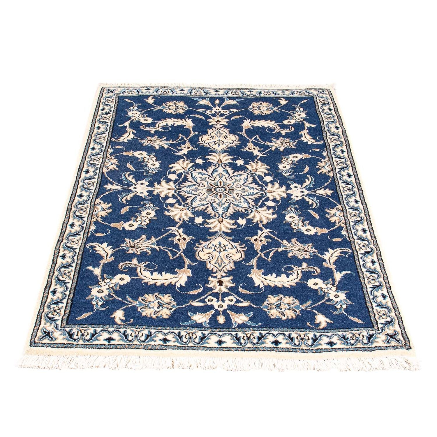 Tapis persan - Nain - 140 x 87 cm - bleu foncé