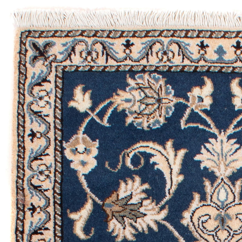 Tapis persan - Nain - 140 x 70 cm - bleu foncé