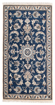 Tapis persan - Nain - 135 x 68 cm - bleu foncé