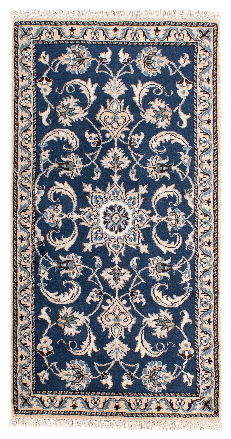 Tapis persan - Nain - 135 x 68 cm - bleu foncé