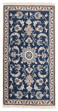 Tapis persan - Nain - 135 x 68 cm - bleu foncé