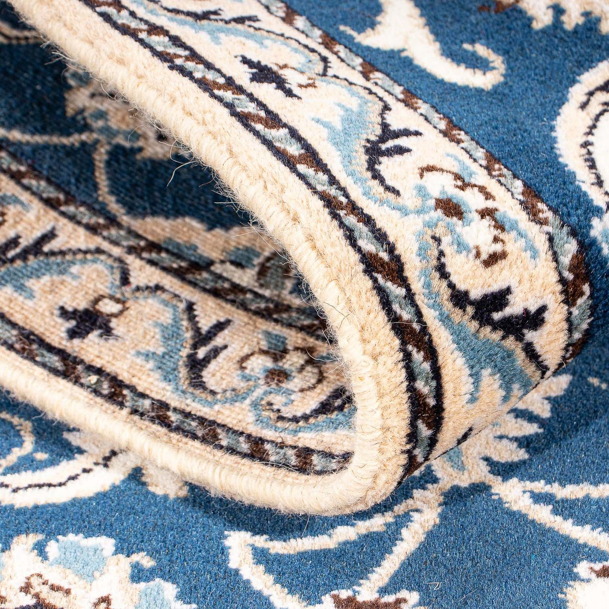 Tapis persan - Nain - 135 x 68 cm - bleu foncé