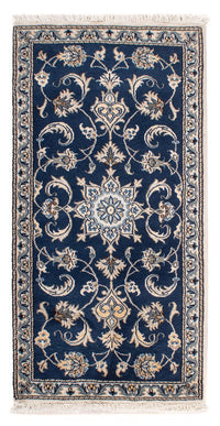 Tapis persan - Nain - 135 x 67 cm - bleu foncé
