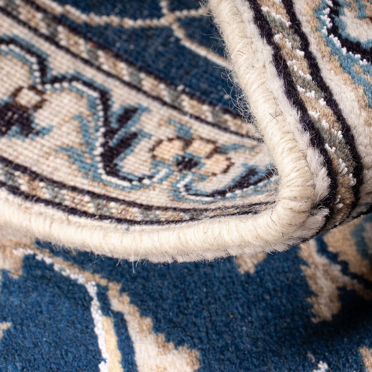 Tapis persan - Nain - 135 x 67 cm - bleu foncé