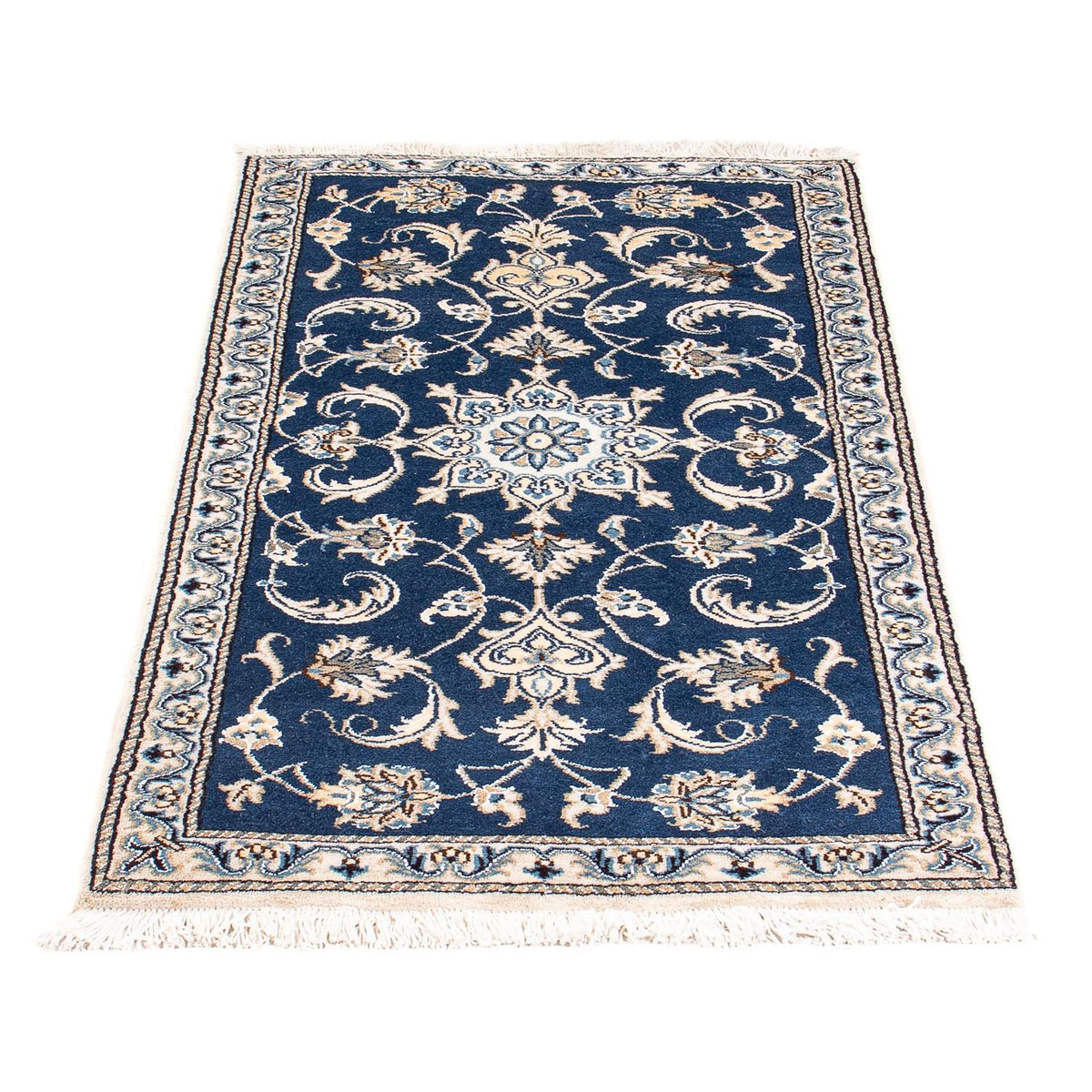 Tapis persan - Nain - 135 x 67 cm - bleu foncé