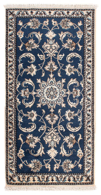Tapis persan - Nain - 139 x 68 cm - bleu foncé