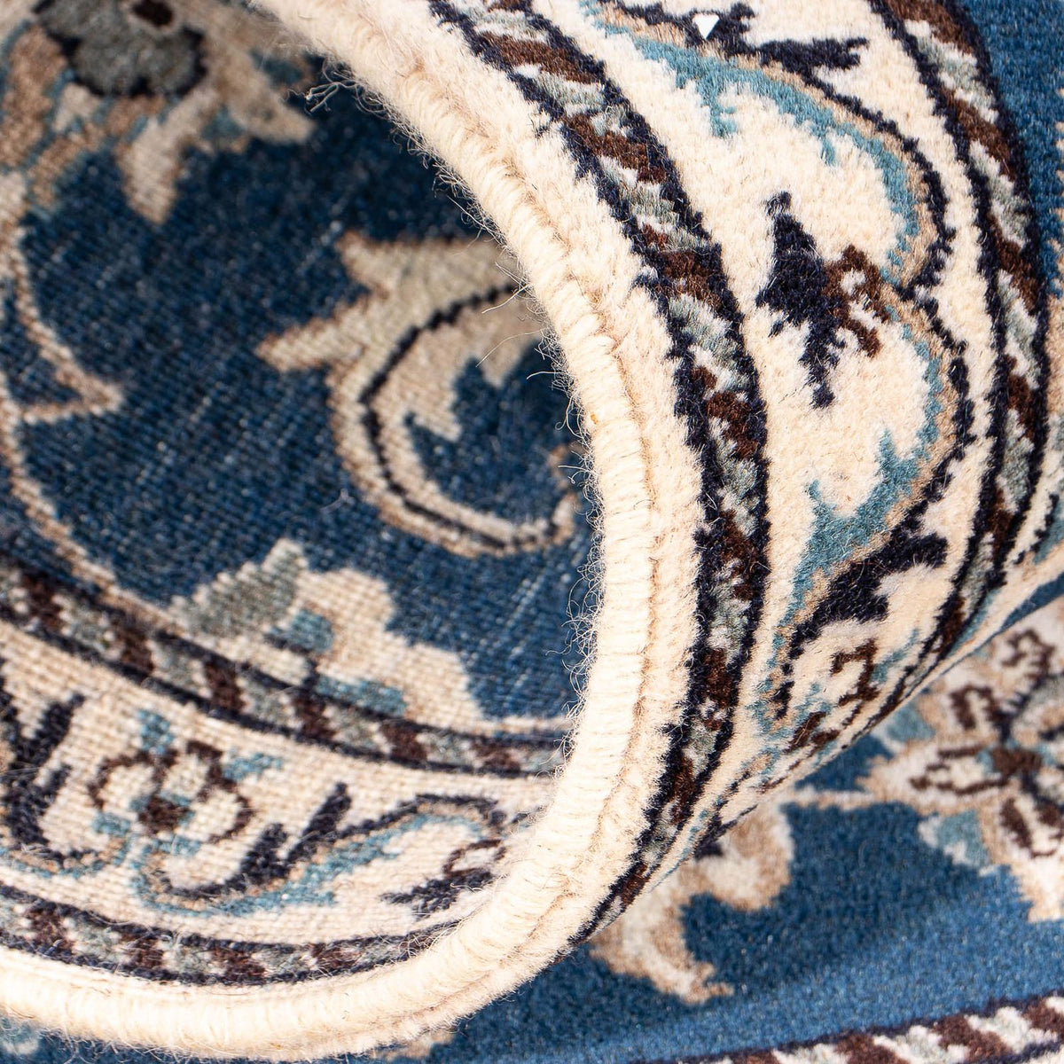 Tapis persan - Nain - 139 x 68 cm - bleu foncé